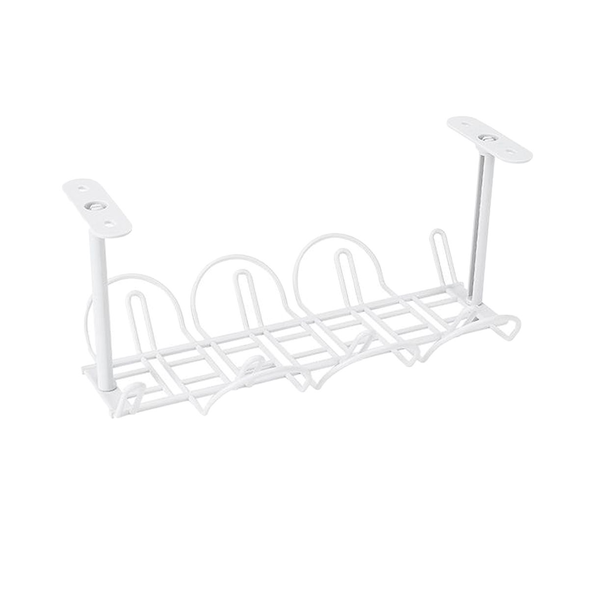 Under Desk Cable Management Tray Wire Holder Shelf Under Table White