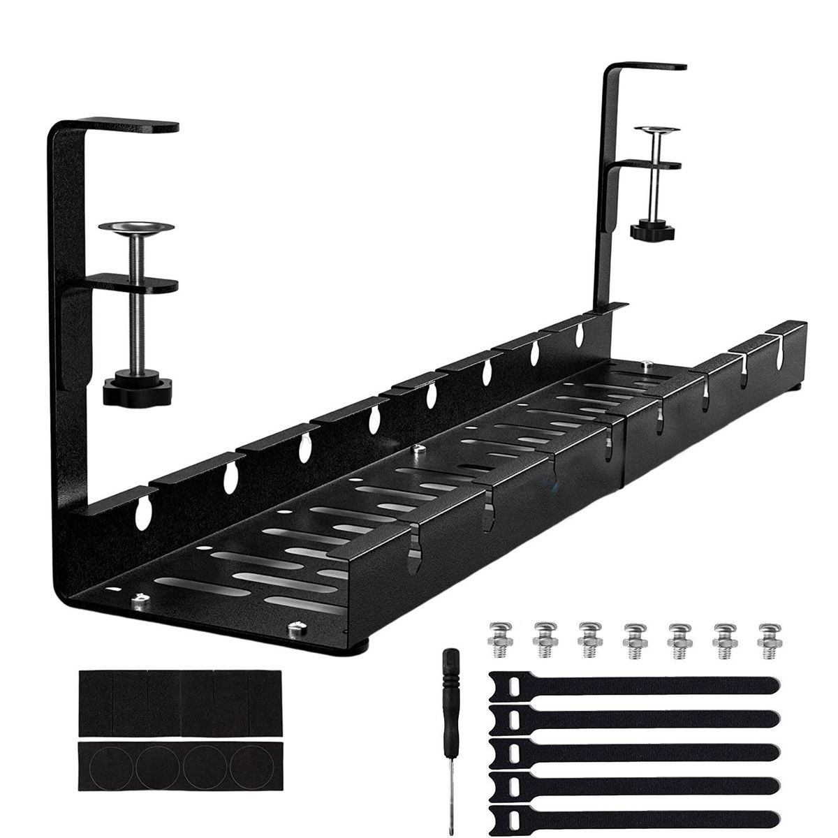 Wire Cord Organizer Desk Cable Tray Desk Socket Holder Metal For Black