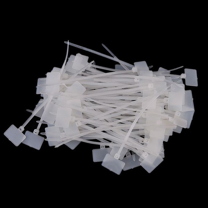 100Pcs 3x100mm Natural Nylon Self-Locking Tie Network Cable Marker