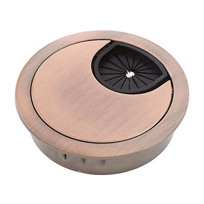 2Piece 60mm Desk Table Grommets Cable Cord Hole Cover For Home Copper