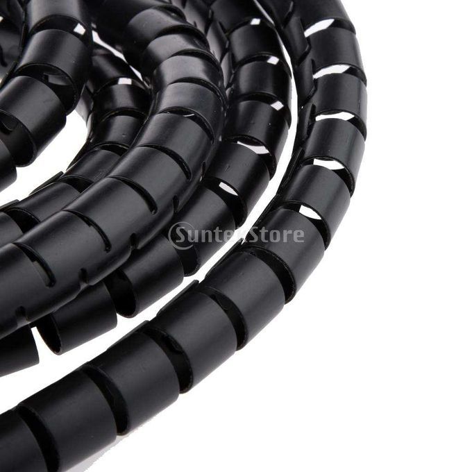 Dia 15mm Flexible Spiral Tube Wrap Cable Wire Organizer 15mm Black