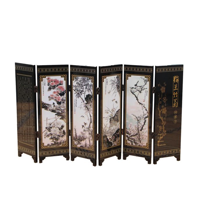 Chinese Classical Screen Decoration, Plum Orchid Bamboo Chrysanthemum Pattern, Chinese Folk Crafts