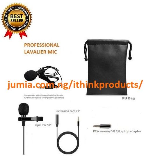 Lapel Microphone Lavalier Clip On Mic Condenser Microphone Interview Audio Recording Microphone Lapel Mic