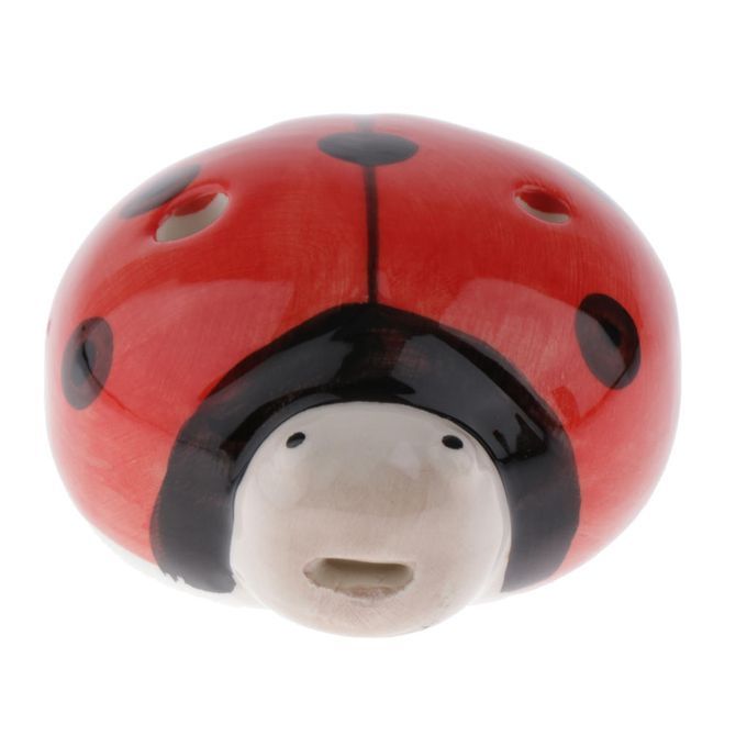6 Hole Ceramic Ocarina Alto Flute   Shape Cute For Kids Beginners Red