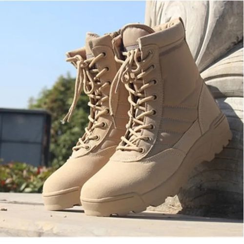 Mens Boots Safety Boots Fashion Mens Shoes Boots Outdoor Hiking Boots -Khaki