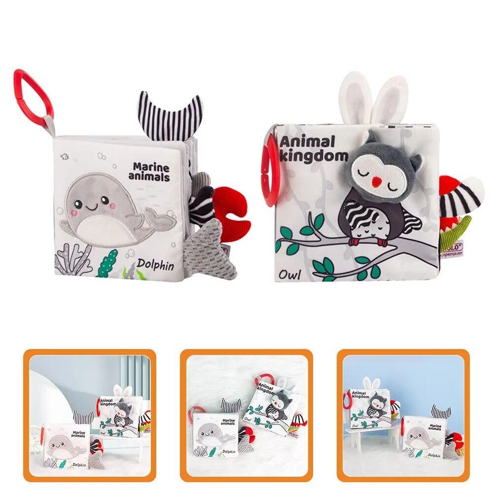 2 Pcs Early Education Tail Cloth Book Baby Bath Books Babies Newborn Essentials Sensory Toys Ocean