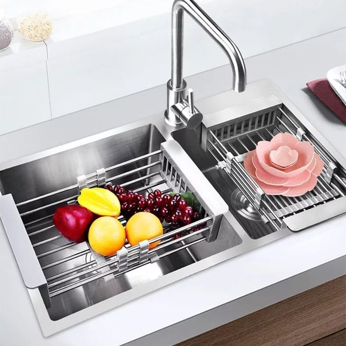 Kitchen Drain Shelf - Over The Sink Drainer + Free Cutter