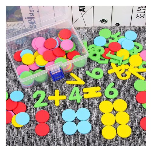 MONTESORI DIGITAL CALCULATION COUNTING COLOUR DISCS & ARITHMETIC SYMBOLS