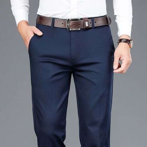 Men's Fiber  Slim Fit Formal Office Straight Suit Trouser