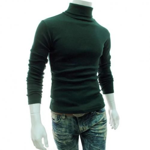 Turtle Neck Long Sleeve Top - Green Colour