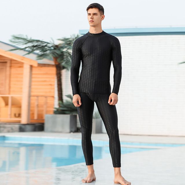 Men Swimming Suits Male Beach Surfing Diving Shark Skin Like Material Long