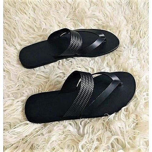 Men's Black Leather Palm