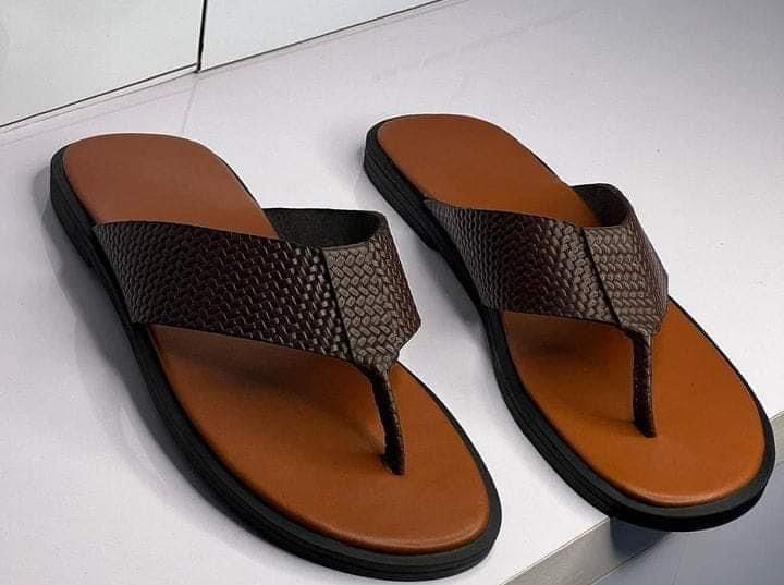 Nice Mens Quality Brown Leather Slippers - Brown Slippers