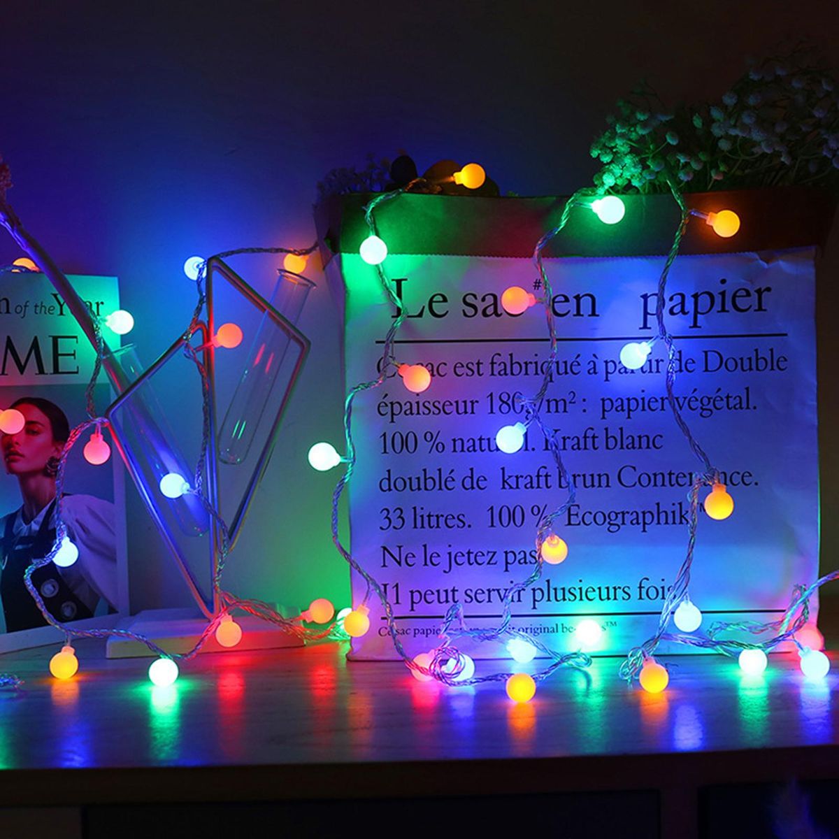 Ball USB String Light Room Decoration Christmas Holiday Party Light Outdoor Camping Decorative Modeling Hanging Lamp