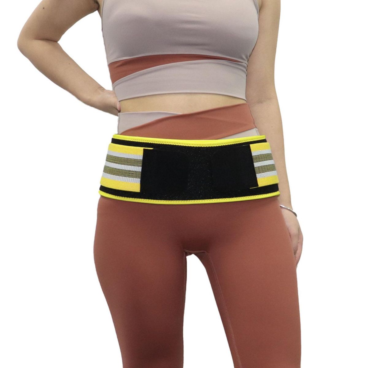 Double Waistband Compression Brace for Sciatica Sciatica Lower Back Yellow