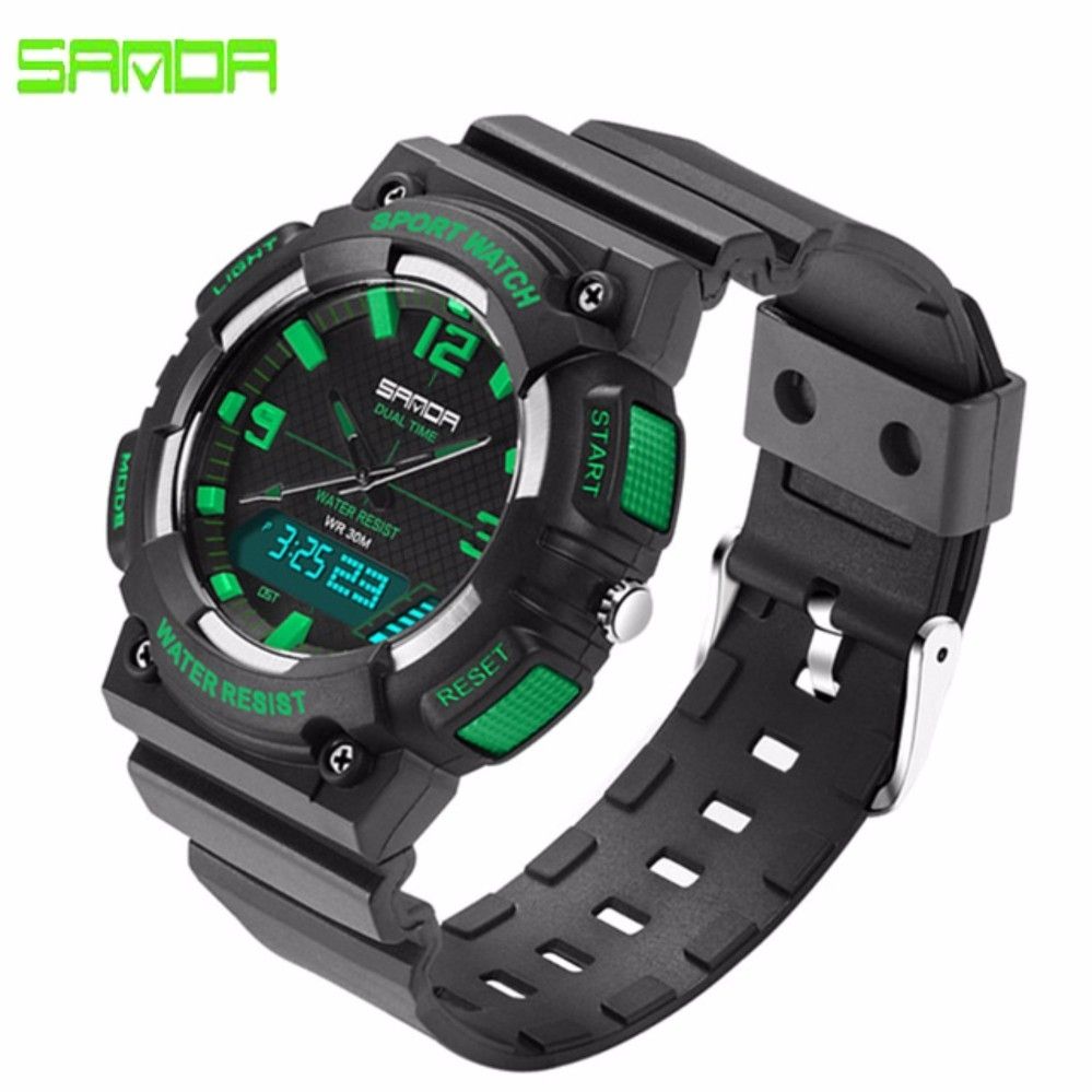 SANDR Multifunction Analog Digital-Watch Men Waterproof LED Sport Military Watches Mens Student Xfcs Wristwatch Reloj Hombre 734