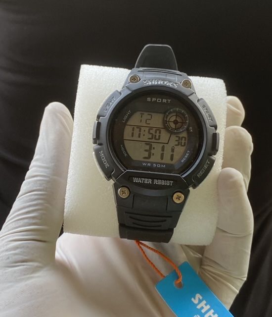 Rubber Strap Black Sport Watch