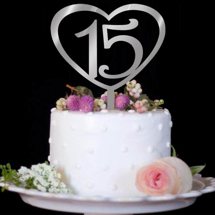 Custom Love Digital Acrylic Mirror Silver Wedding Cake Collection Fine Cake Decorative Birthday Cake