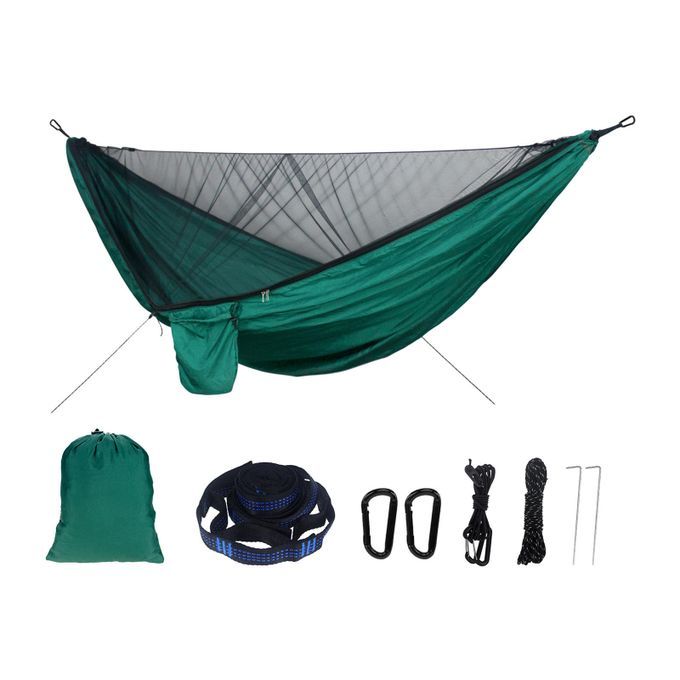 Camping Hammock With  Net Netting Hanging Sleep Bed Green