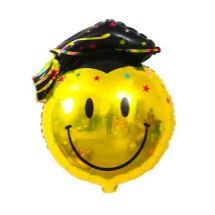 Graduation Theme Smiling Face Graduation Foil Balloon