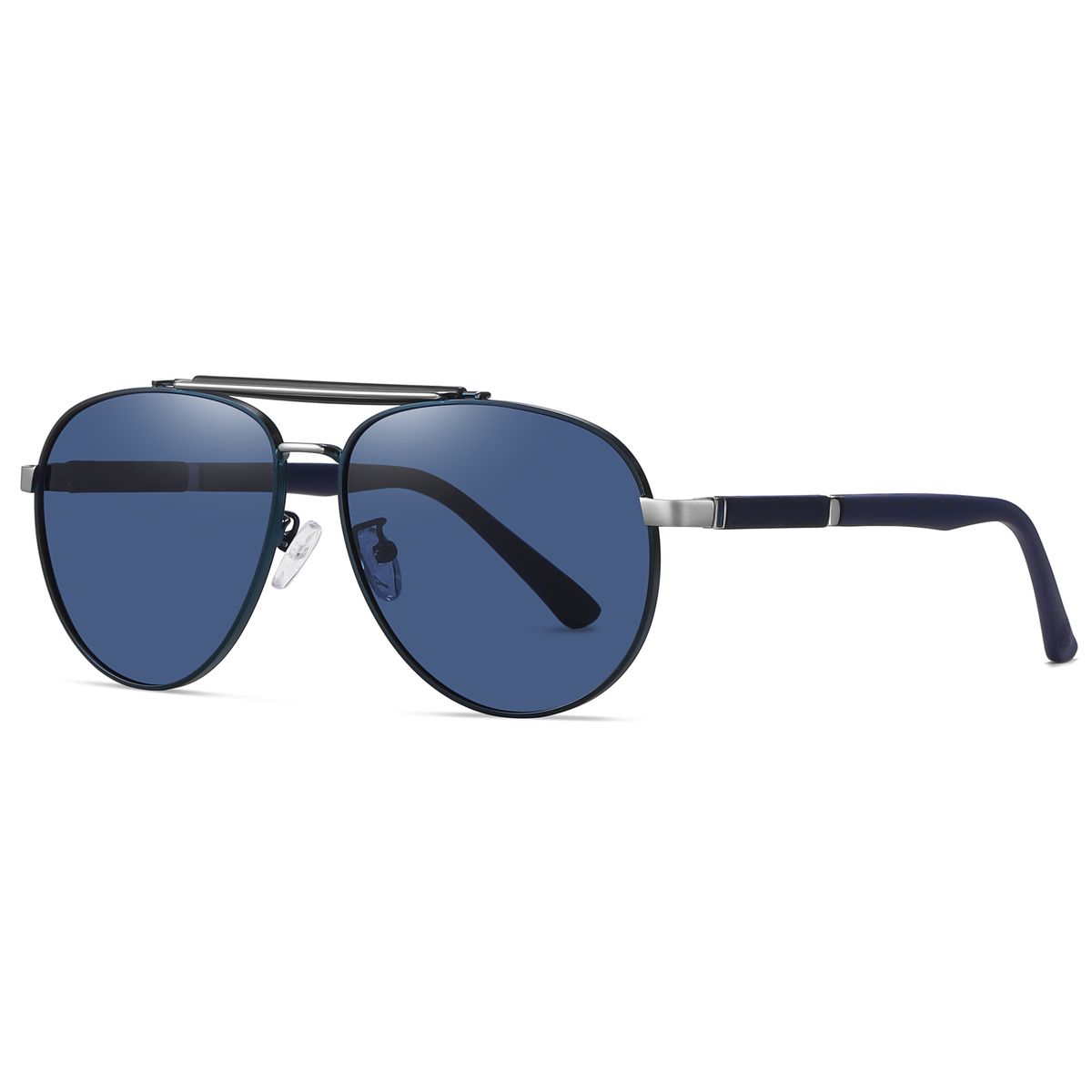 Men's Aviator Sunglasses Oversized Metal Frames Blue Lenses