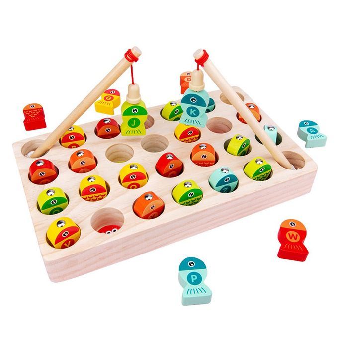 2 In 1 Magnetic Fishing Game Alphabet Number Sorting Puzzle-