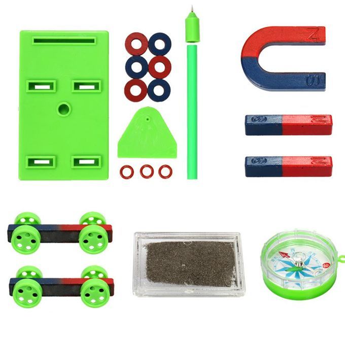 DIY Bar Ring Horseshoe Compass Magnets Set Science-