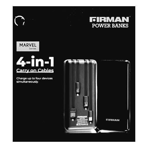 MAH15000 FIRMAN SUMEC BRAND POWER BANK: Inbuilt Torch Light