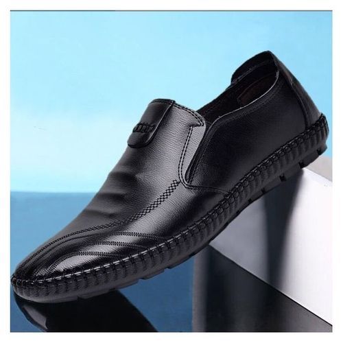 Executive Business Men Leather Loafer Shoes- Black
