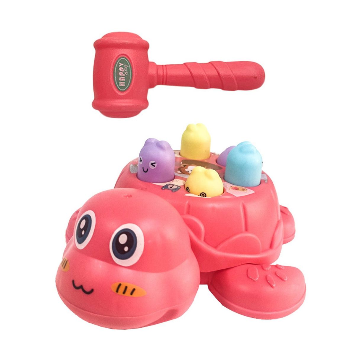 Whack A Mole Toy Early Learning Toddler Gopher Knock Toy with Hammer Red