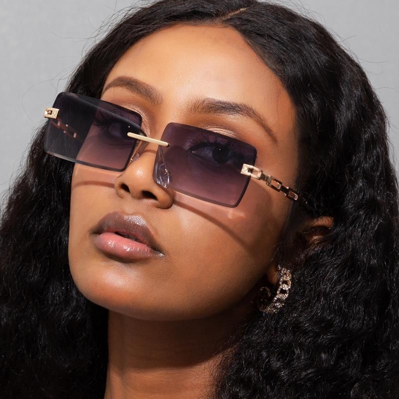 Retro Rectangular Frameless Sunglasses
