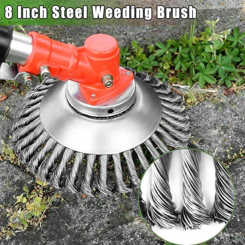 8 Inch Steel Wire Wheel Garden Lawn Mower Grass Eater Trimmer Brush Tools