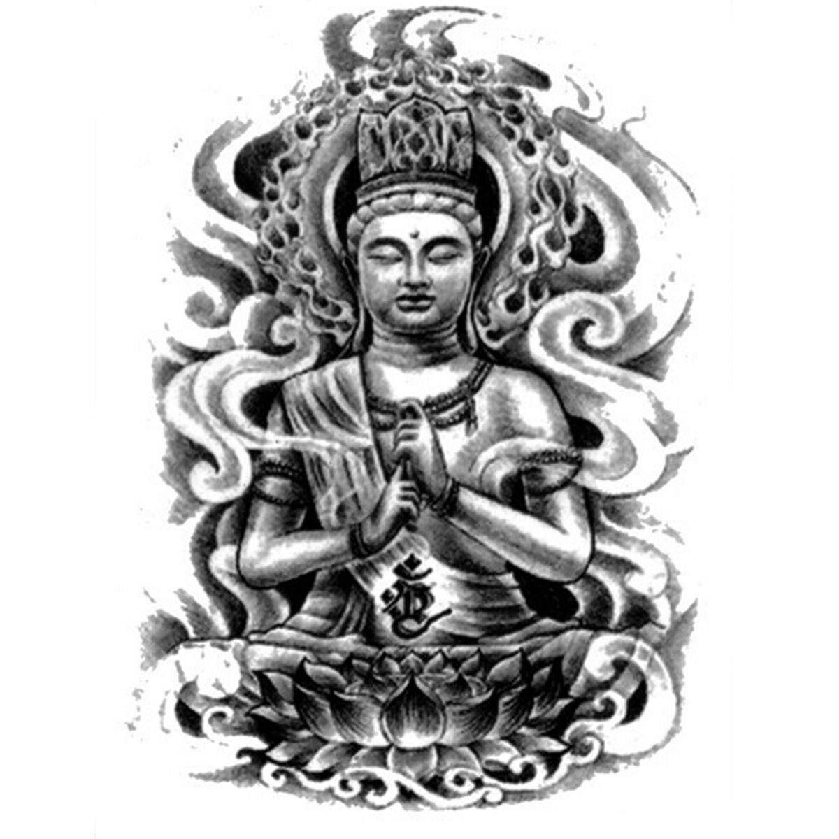 5 X Removable Waterproof Temporary Sakyamuni Buddha Graphic Tattoo Sticker Body Art