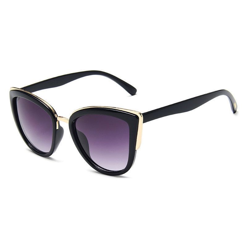 Cat Eyes Classy Rim Sunglasses- Black