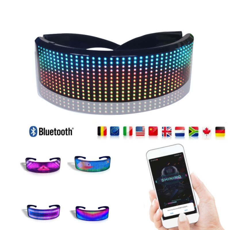 Programmable Bluetooth LED Glasses Led Display Message Glasses for Raves Festival