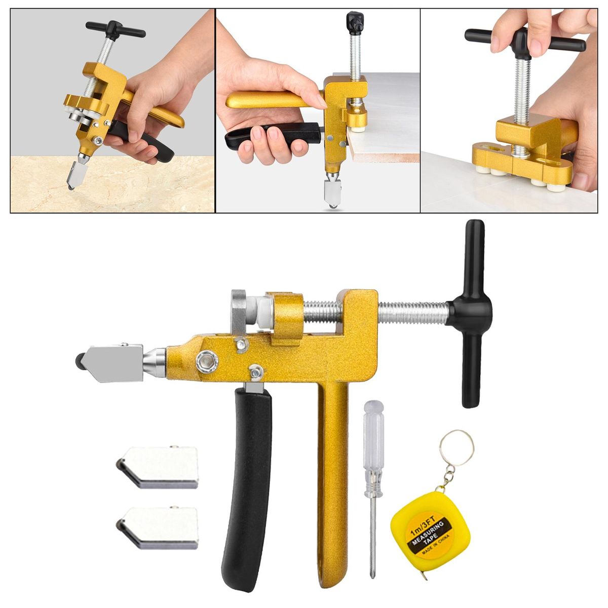 Manual Tile Cutter, Glass Ceramic Cutting Tool, 3 In 1