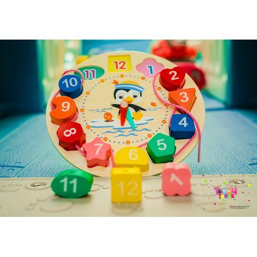 Early Learning Educational Toy Gift Wooden Shape Color Sorting Clock Baby Kids Teaching Time Number Blocks