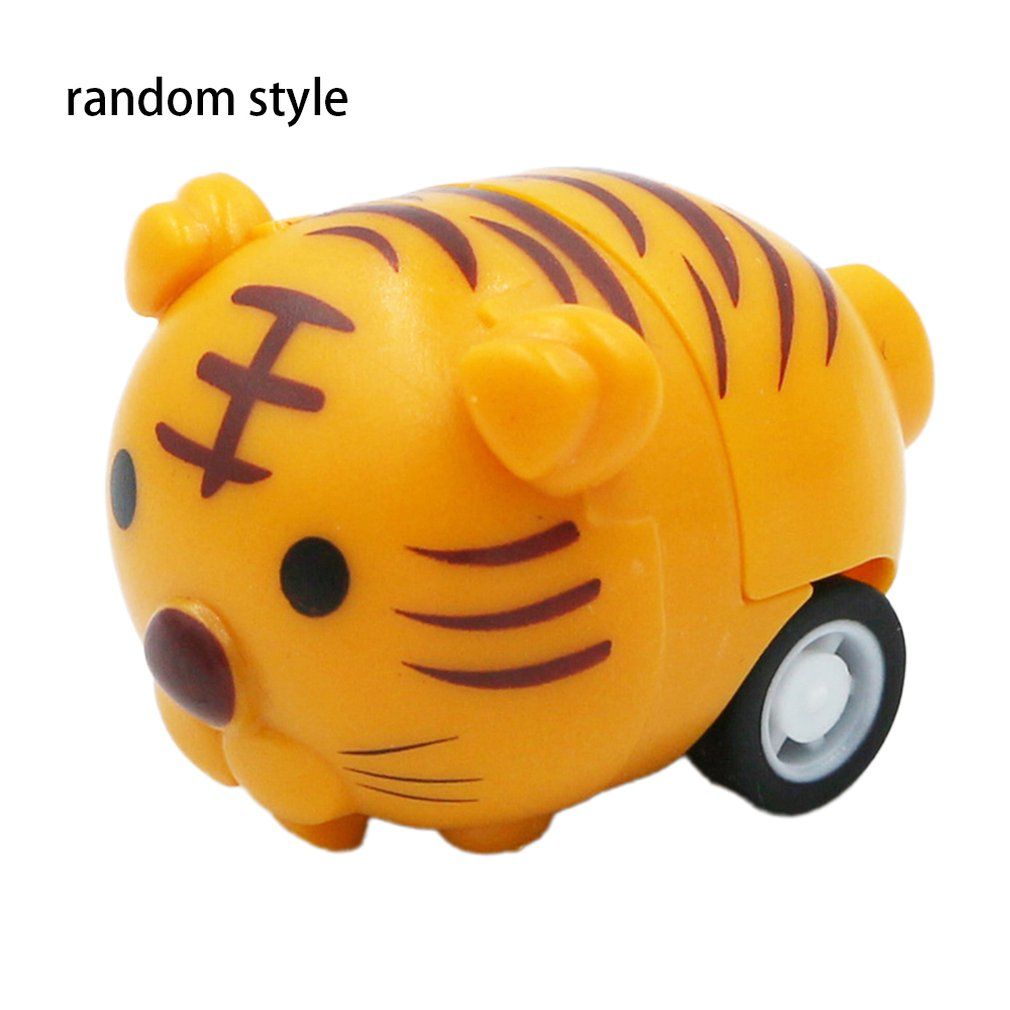 Animal Mini Pull Back Car Plastic Puzzle Toy Inertial Mini Car Children Toys Parent-Child Interactive Toys-multicolor