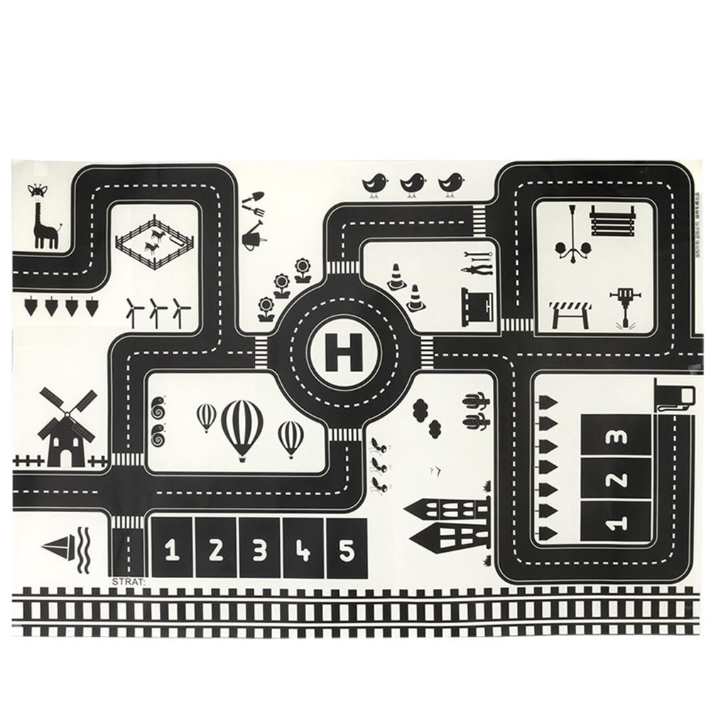83x59cm Kids Car City Road Play Mat Carpet Traffic Signs-