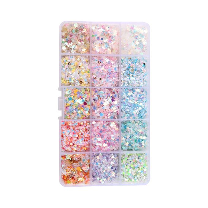 Holographic Nail Glitter Sequins Epoxy Resin Painting Nail Decals DIY