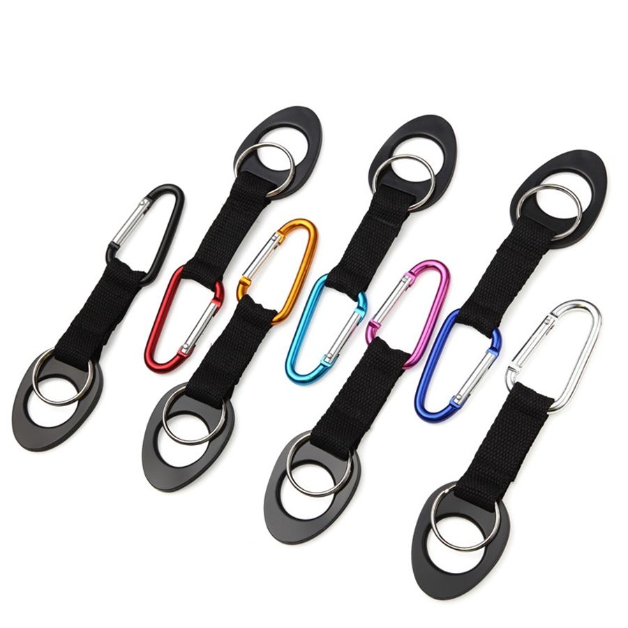 Silicone Mineral Water Bottle Carabiner Rubber Webbing