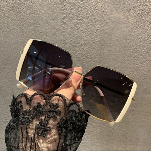 Big Frame Square Female Big Face Sunshade Driving Street Shooting Sunglasses