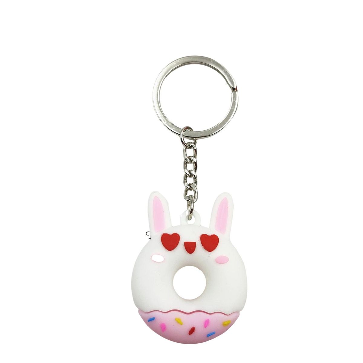 Key Ring Children Schoolbag Backpack Key Chain Pink-White