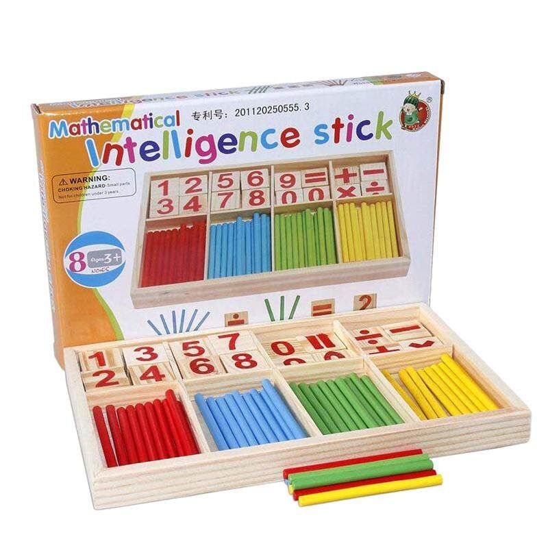 26Pcs Teaching Number Digital Stick Toy Wooden Toddler Kid Stylish Baby