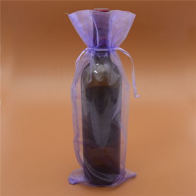 50100pcs 14x37cm White Gold Drawstring Organza Wine Bags