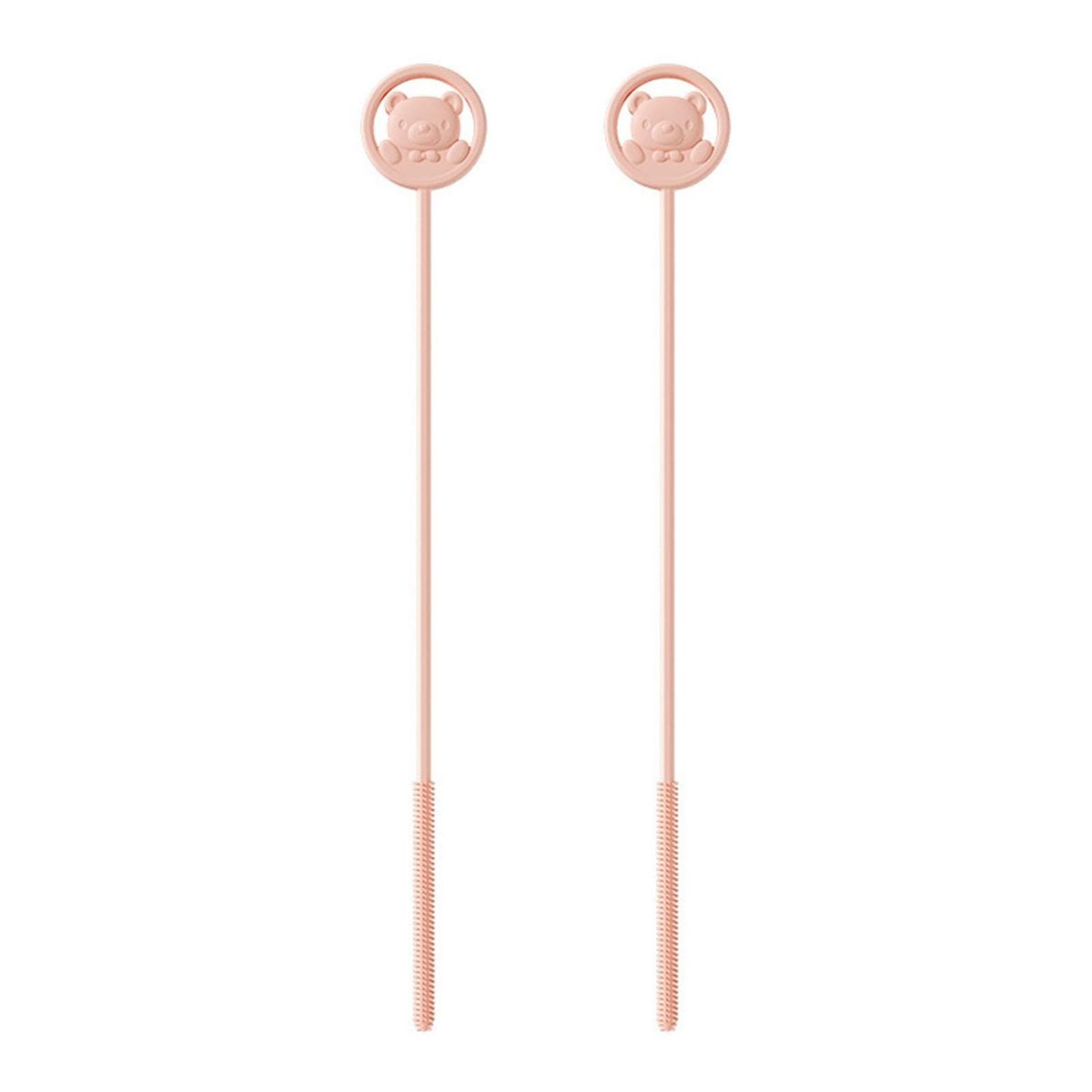 Silicone Straw Brush Sips 3-pack Reusable Straw amp Lid Brushes Extra Pink
