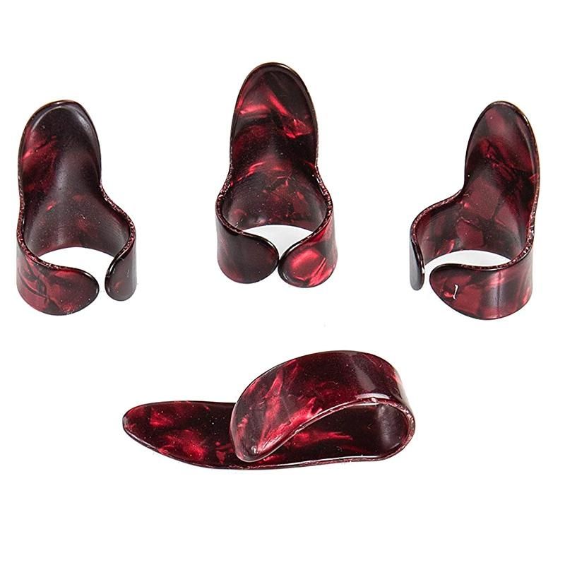 Ballad Guitar Finger Set Guitar Pain-Proof Finger Set Pluck Piece Accessories Guitar Guitar Finger Thumb Index Finger Set Red
