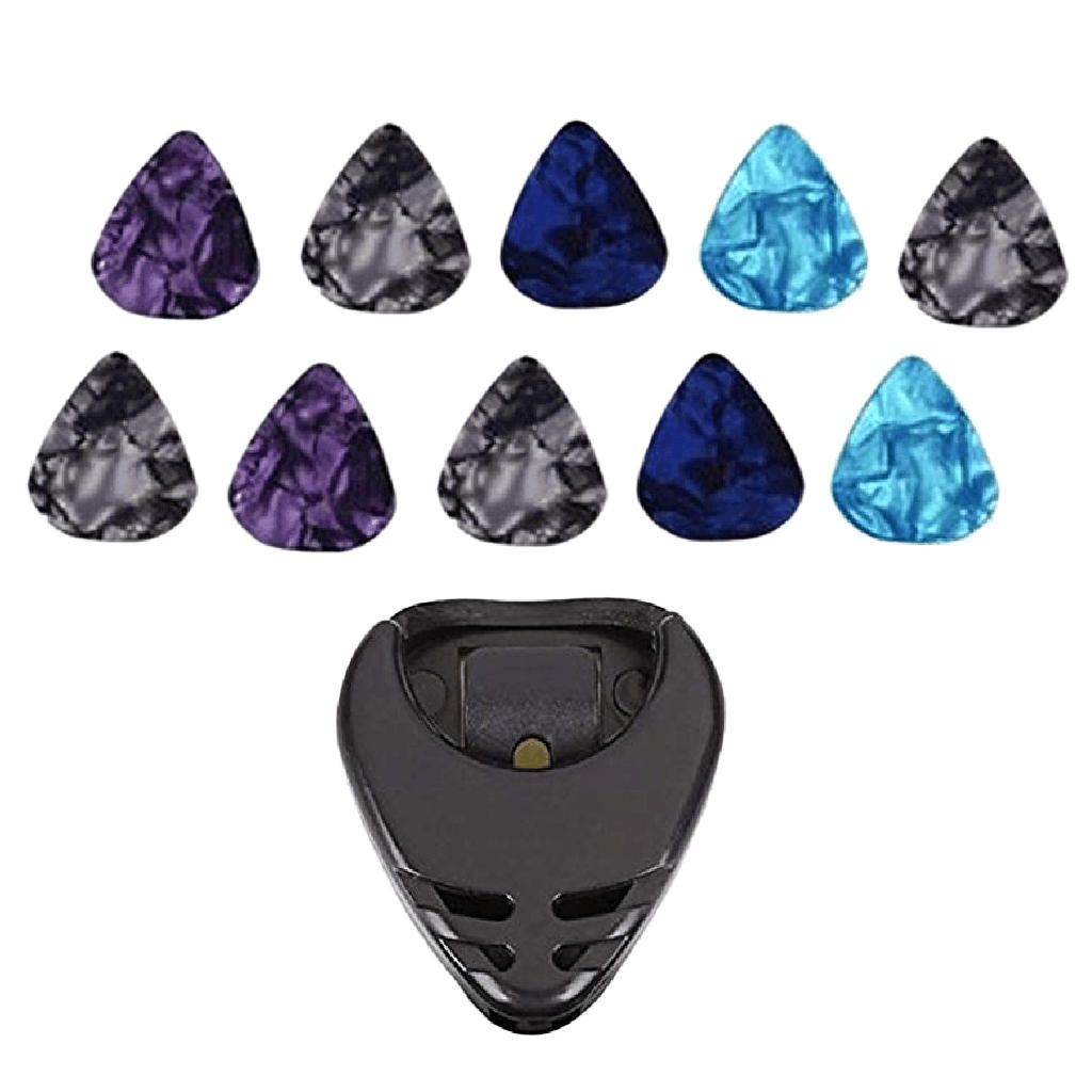 Colorful Guitar Pick Set (10pcs) With Pick Case For Gutar Bass
