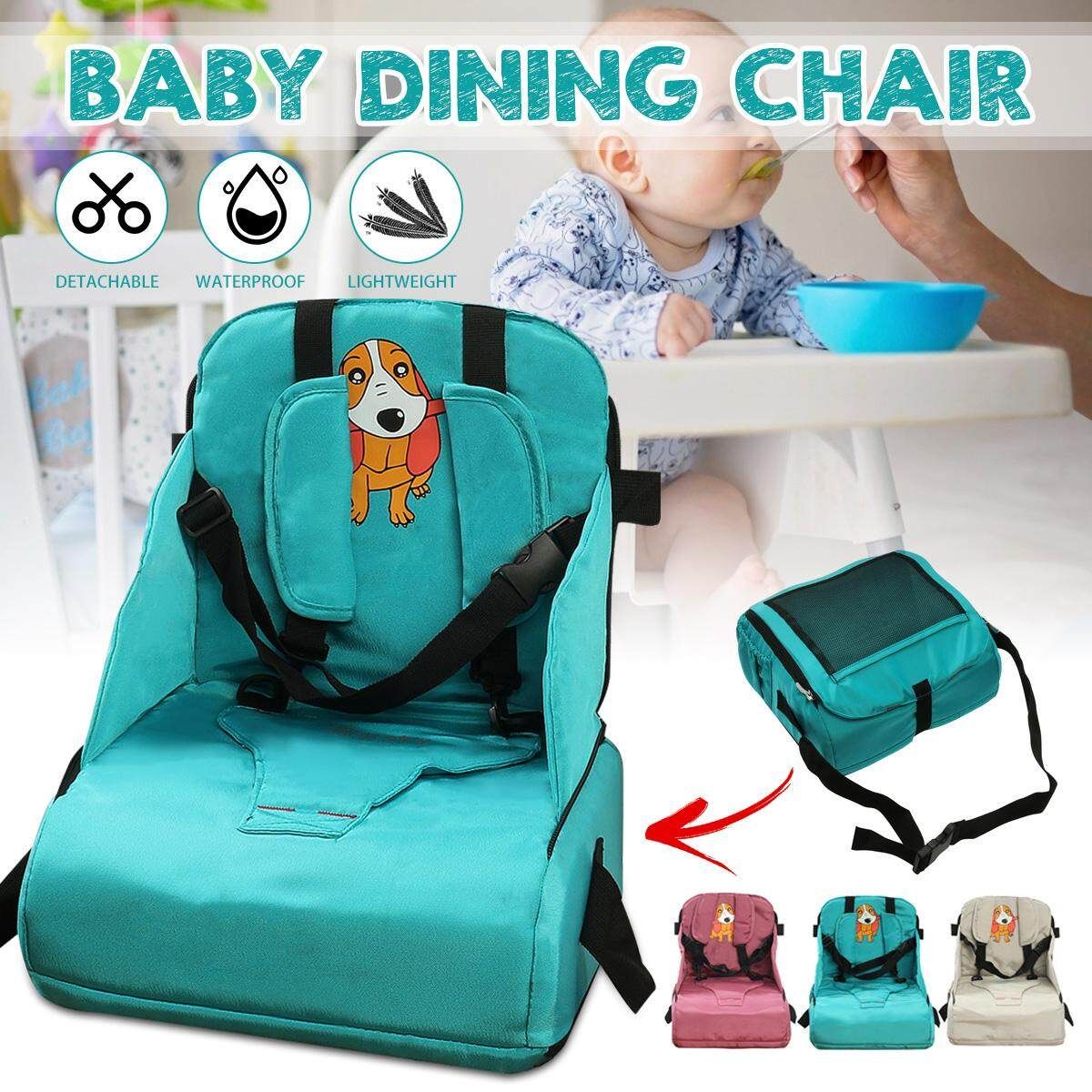 Children Portable Booster Seats Baby Feeding High Chair Stool Infant Feeding Grey