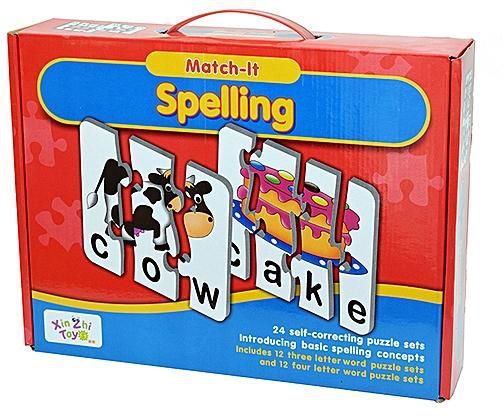 Match -  It Spelling  Word Puzzles 24 Self Correcting Set